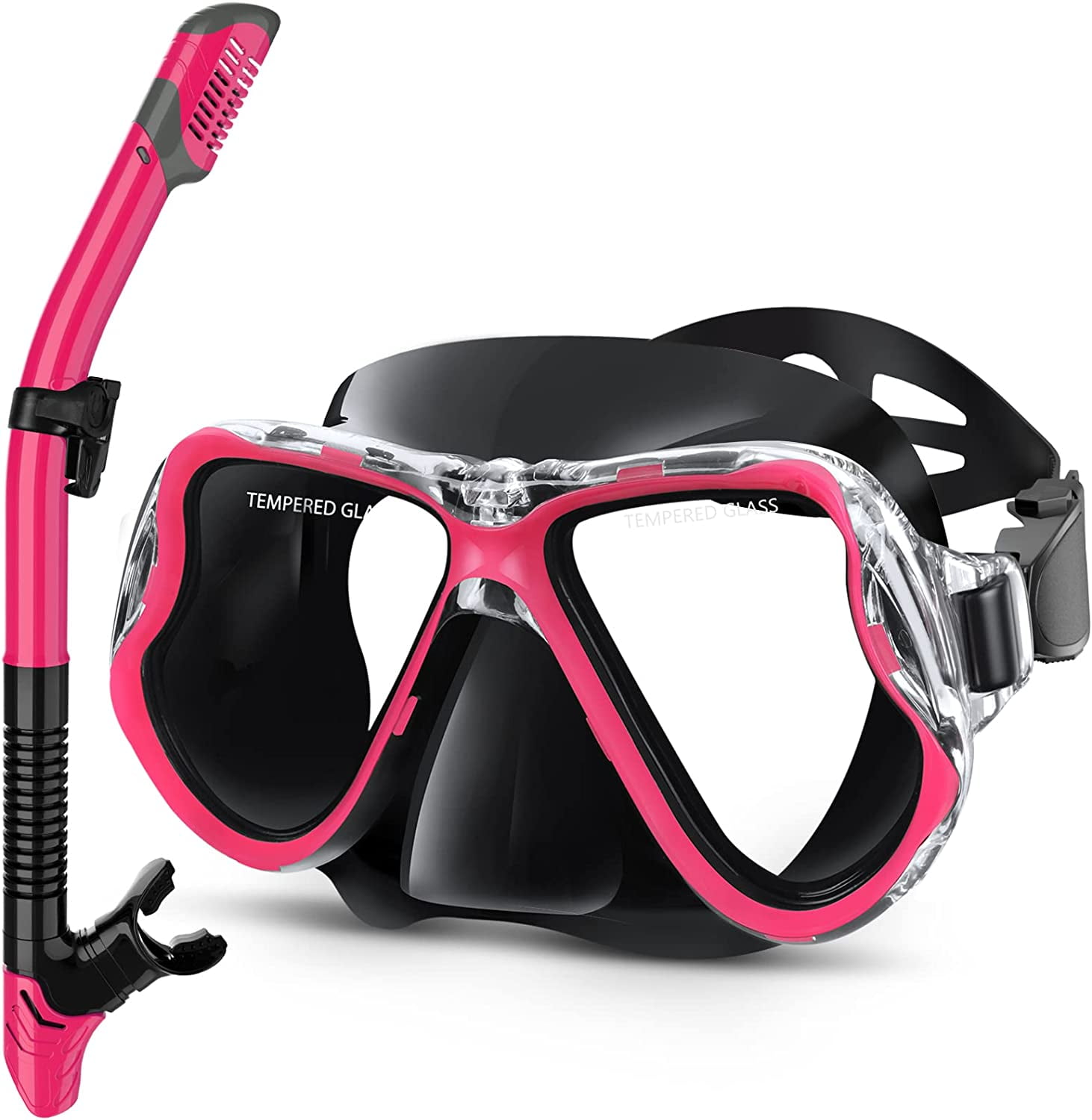 Greatever Dry Snorkel Set,Panoramic Wide View,AntiFog Scuba Diving