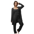 thumbnail image 1 of Icvfdpl Ensemble de Pyjama pour Femmes, Vêtements de Maison, Haut à Bretelles en Tricot, Pantalon, Robe, Ensemble Trois Pièces, Pyjamas pour Femmes, Vêtements de Nuit, 1 of 7