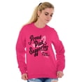 thumbnail image 3 of Proud Pink Supporter Breast Cancer Women Plus Size Crewneck Sweatshirt Brisco Brands 3X, 3 of 5