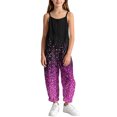 thumbnail image 5 of Taqqpue Girls Jumpsuit Pants Spaghetti Strap Wide Leg Sleeveless Romper with Pockets,Print Casual Loose Fit Plus Size Outfit Clothes for Girls Kids Size 5-16 Years, 5 of 10