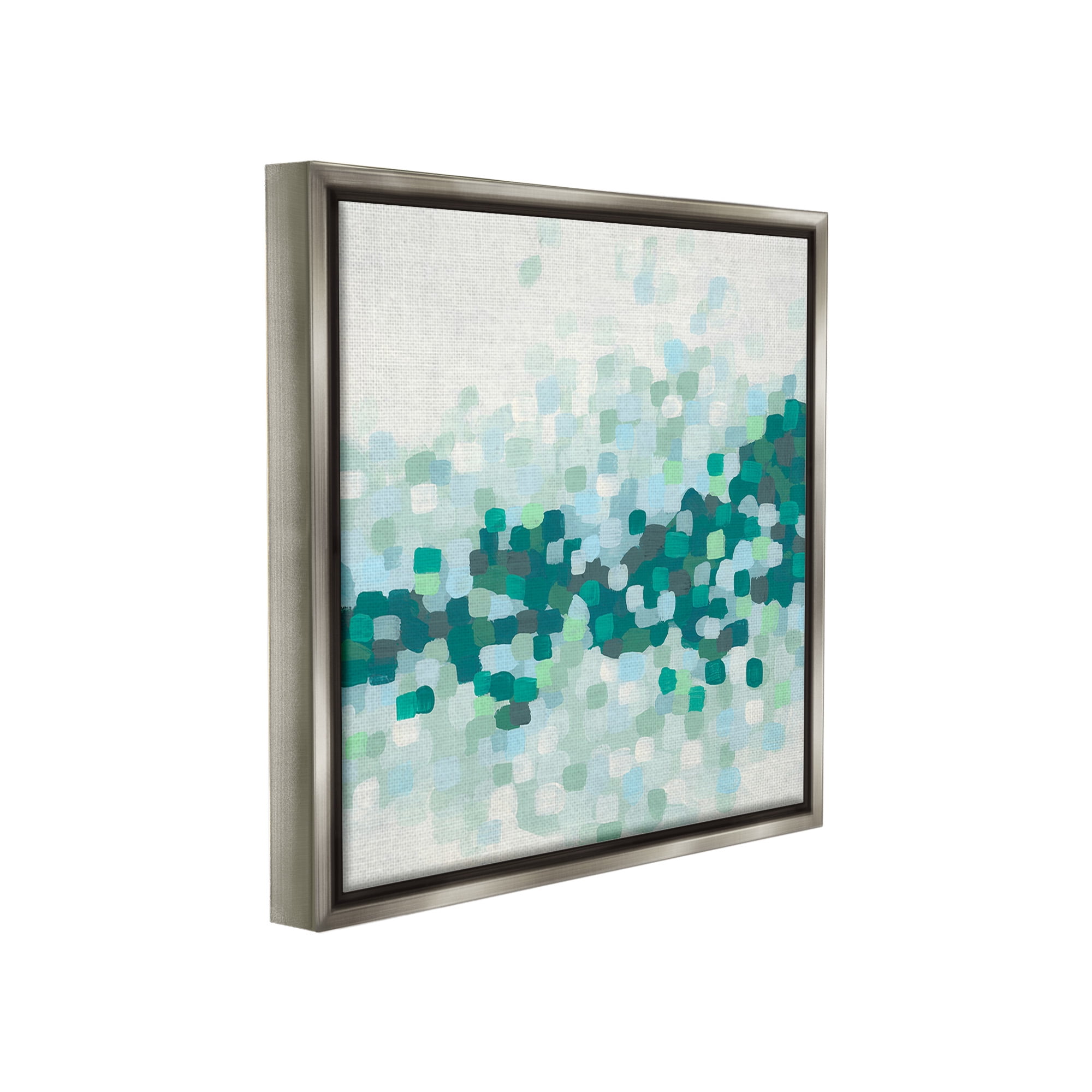 Stupell Industries Modern Dotted Terrain Abstract Painting Gray Floater Framed Canvas Art Print Wall Art, 18 x 18