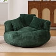 thumbnail image 3 of S-HOME High-Back Oversized Bean Bag Chair with Ergonomic Support, 3 Pillows, and Corduroy Fabric Memory Foam Filling, for Adults and Kids' Spaces, Emerald, 3 of 15