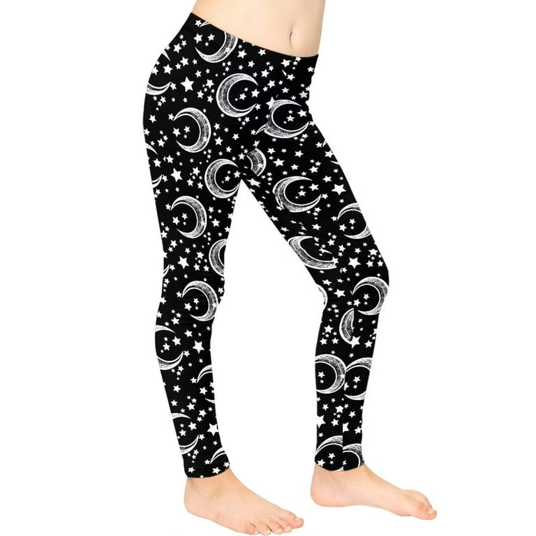 NEW Girls Best Leggings, Kids Elephant Print Leggings, Soft Yoga Pants  Tights, Black/white, S & L 