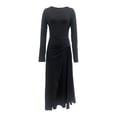thumbnail image 4 of Bodycon Dresses for Women Boho Stretch Draped Fall Maxi Wrap Knotted Dress (Black XL), 4 of 6