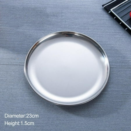

Round Food Tray Stainless Steel Tray Small Dinner Plate Dessert Disc Multipurpose Storage Tray for Snack Fruit Cosmetics Jewelry