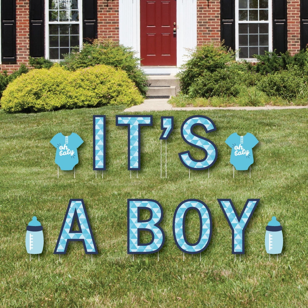 Welcome Home Its a Boy Yard Sign Shower Stork Oh Baby Baseball Lawn Decoration 