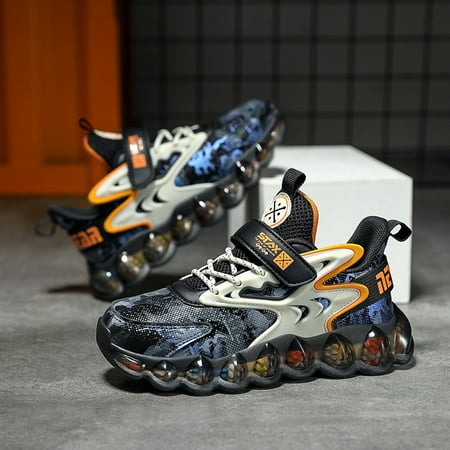 

Boys Casual Camouflage Print Sneakers With Platform Waterproof Lightweight Breathable Color Block Mid Top Chunky Shoes For Outdoor