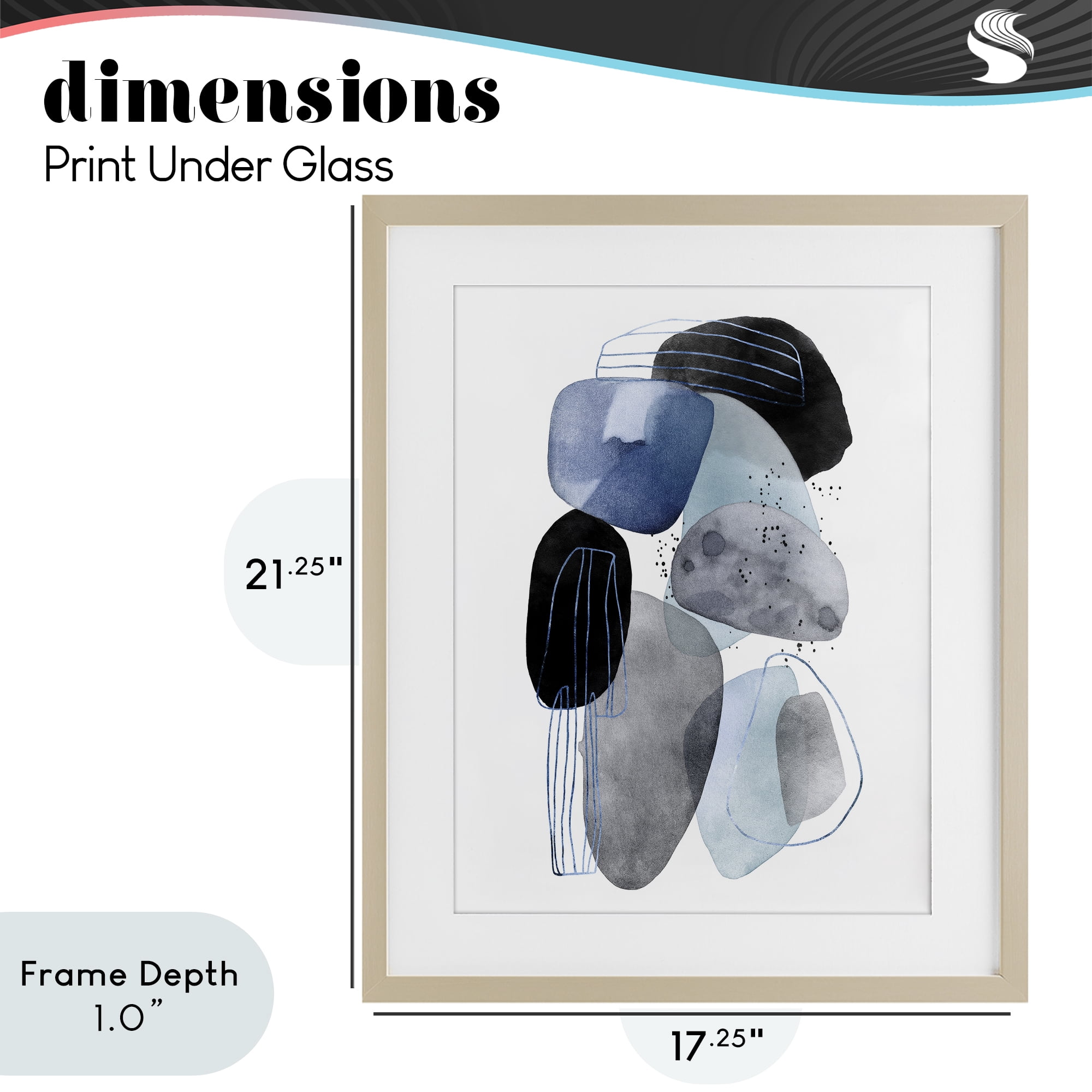 Stupell Industries Pebbles of Frozen Currents Birch Framed Print Under Glass, design by Svetlana Aleynikova