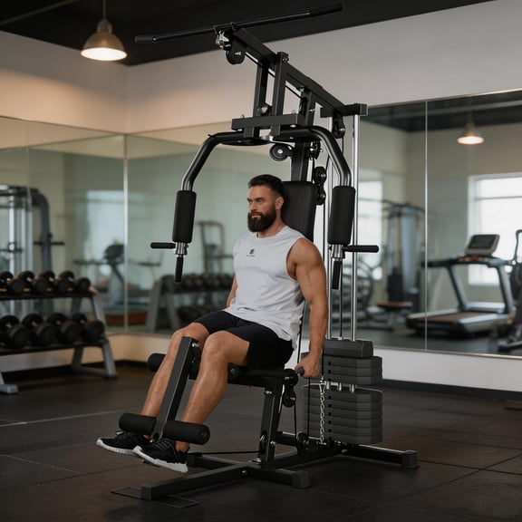 Gaderth Home Gym, Workout Station With 100lbs Weight Stack, Multifunctional Chest Press Machine Home Gym Equipment, Exercise Equipment For Full Body Strength Training