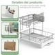 thumbnail image 3 of 2 Niveles Escurridor de Trastes sobre Fregadero, Sistema de Drenaje Automático, Escalable escurridor de Platos(30.5-57.5cm W) X(42-54cm D) con Portavasos, Escurridor de Trastes Acero Inoxidable, 3 of 6