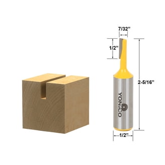 Yonico 14158q 1/2" Diameter X 15/16" Height Straight Router Bit – 1/4" Shank, Carbide, Single Piece