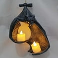 thumbnail image 6 of Kumdkd Gothic Bat Wall Decor with LED Eyes - Halloween Candle Holder for Outdoor/Indoor Use (Includes 2 Tea Lights, Weatherproof Resin), 6 of 9