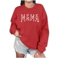 thumbnail image 1 of Penkiiy Mujer Mama Sweatshirt Casual Manga Larga Camisetas Cuello Tripulador Camisetas de Primavera 2025 Ropa Nueva S Rojo, 1 of 7