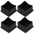 thumbnail image 2 of 4pcs Square Rubber Chair Leg Caps Table Leg Floor Protectors Non Slips Furniture Feet Covers Chair Foot Caps For Hardwood Floors Black, 2 of 5