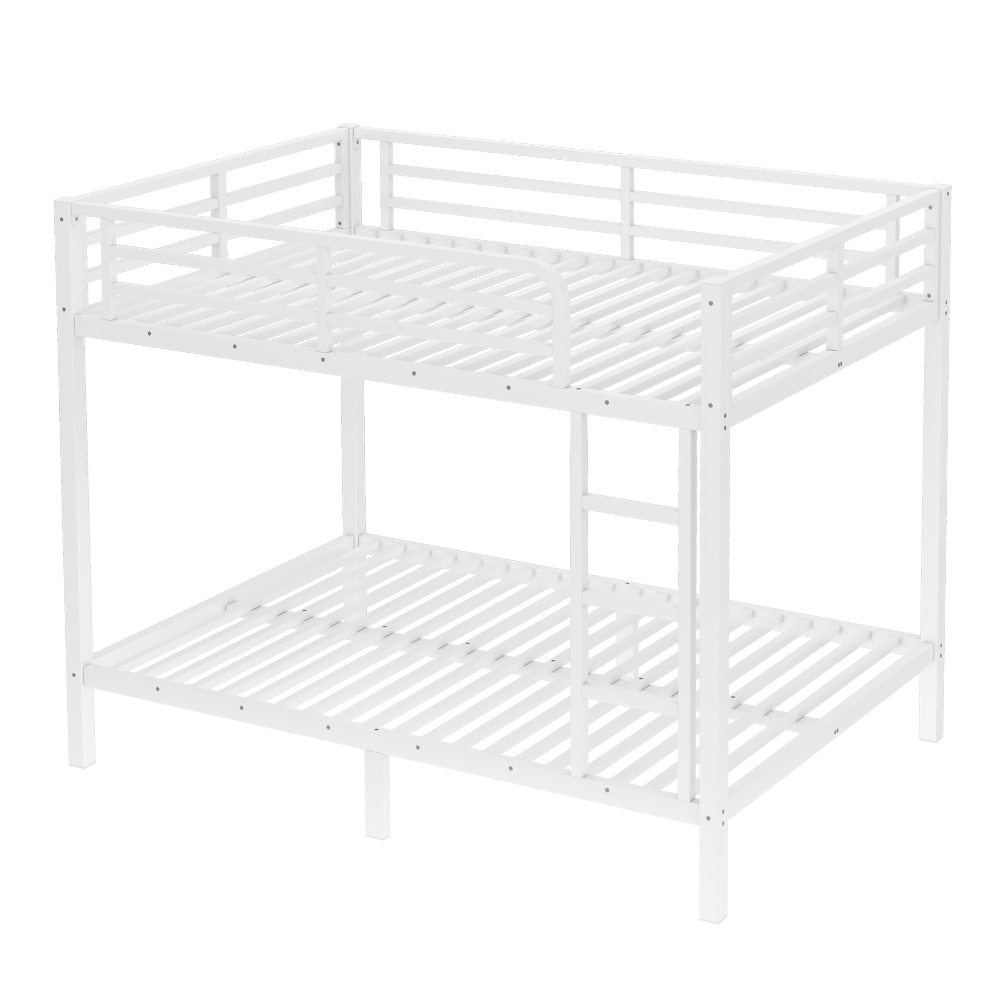 Aukfa Heavy Duty Full over Full Metal Bunk Bed for Kids, Teens and Adults, Space-Saving, White