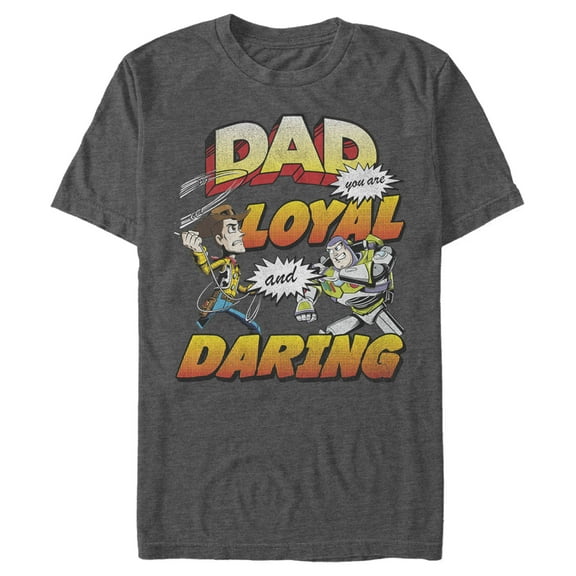Men's Toy Story Father's Day Buzz & Woody Graphic Tee Charcoal Heather Large