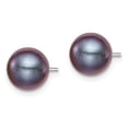 thumbnail image 2 of Auriga Fine Jewelry 925 Sterling Silver Rh-plated 8-9mm Black FW Cultured Round Pearl Stud Earrings for Women, 2 of 6