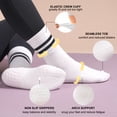 thumbnail image 4 of HIALTODAY 3 Pairs Women Pilates Socks with Grips Grippy Yoga Ballet Barre Hospital Gym Athletic Socks, 4 of 8