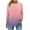 Pink, variant on Tops for Women Plus Size Long Sleeves Gradient Printing Round Neck T-Shirt Wine,Shirts for Women
