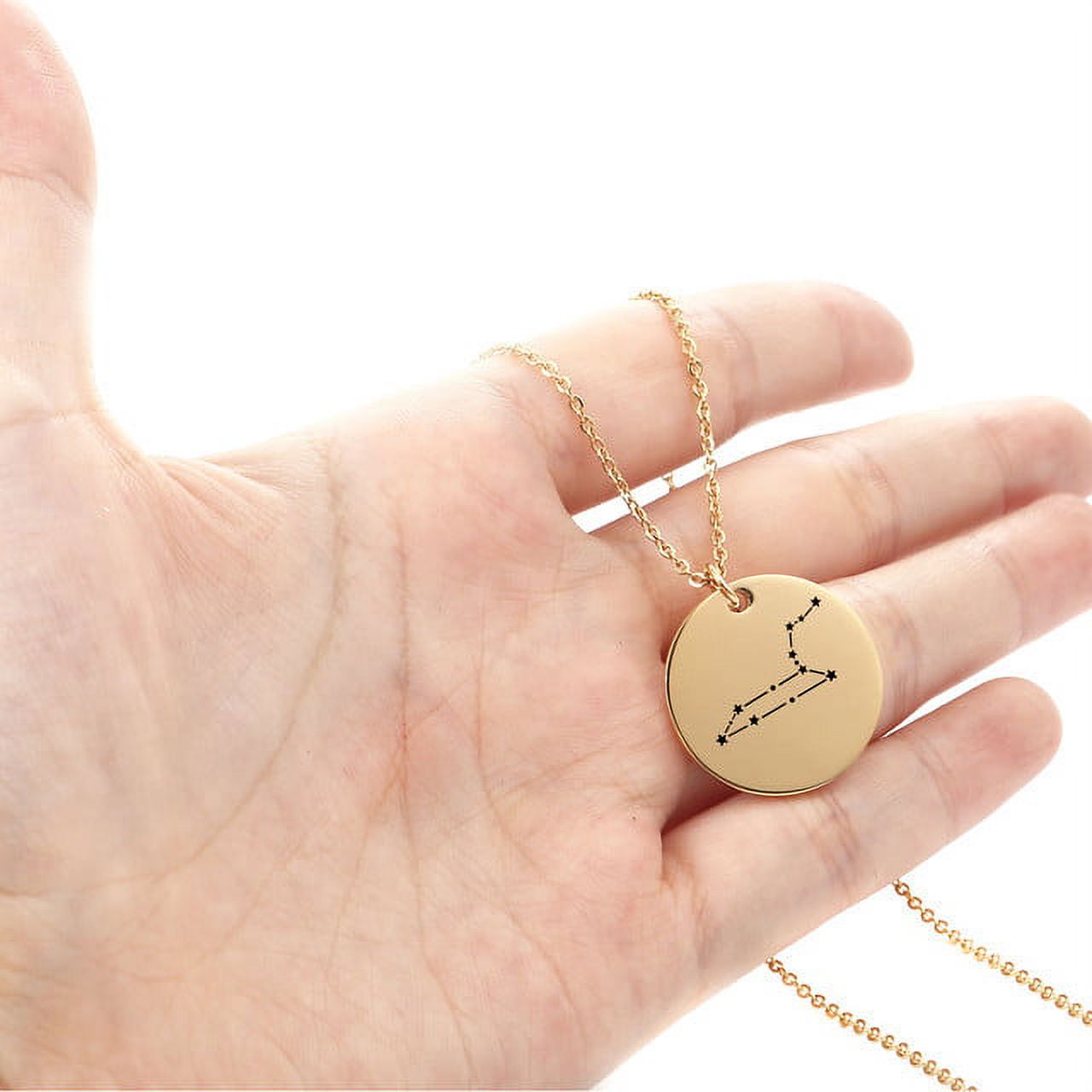 Zodiac Jewelry - Horoscope Constellation Necklace - Zodiac Birthday Gift with Back Can Engraved Name - Zodiac Gift for Girl