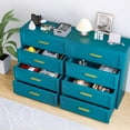 thumbnail image 2 of Metal 4 Drawer Dresser,15.8" D x 31.5" W x 39.25" H,Home Peacock Blue Dresser for Bedroom,Storage Cabinet with 4 Drawers,Tall Dresser,Entryway, and Closet.Peacock Blue, 2 of 7