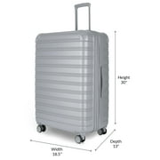 iFLY Fibertech 3.0 Matte Expandable Hardside Spinner 2-Piece Luggage Set, 20 Carry-On & 28 Checked Suitcase, Ash Gray