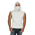 thumbnail image 3 of Fanxing Big and Tall Sun Shirt with Mask Fishing Shirts for Men Sleeveless UPF 50 Rash Guards Cooling Hoodies Hiking Shirts White,M, 3 of 9