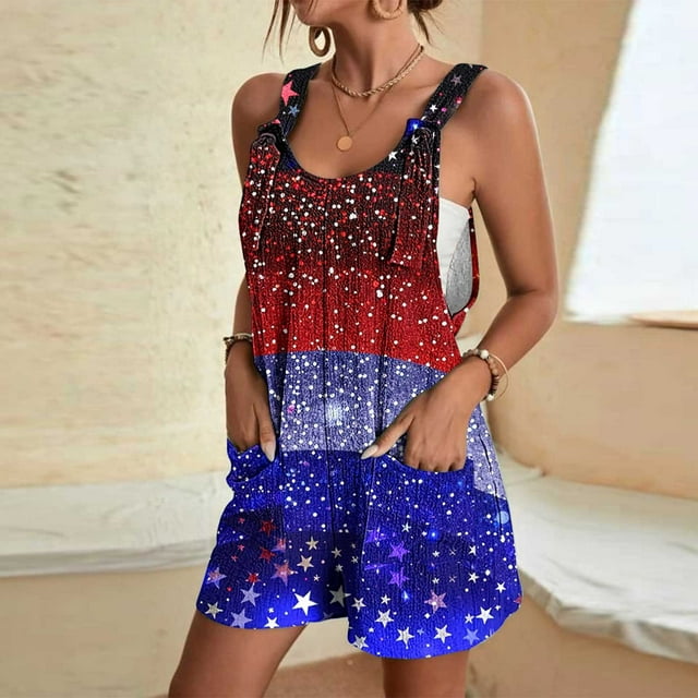 Weiqiqre Rompers for Women Summer Casual Rompers Loose Waffle Knit Short Overalls Adjustable Strap Jumpsuit