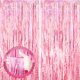 thumbnail image 1 of Cortinas con flecos Voircoloria, láser, rosa, 1 x 2 m, paquete de 2, 1 of 7