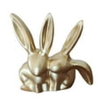 thumbnail image 3 of Bunny Decoration Animal Sculpture Elegant Gold Resin for Bedroom Home Decor Accents Anniversary Gift, 3 of 9