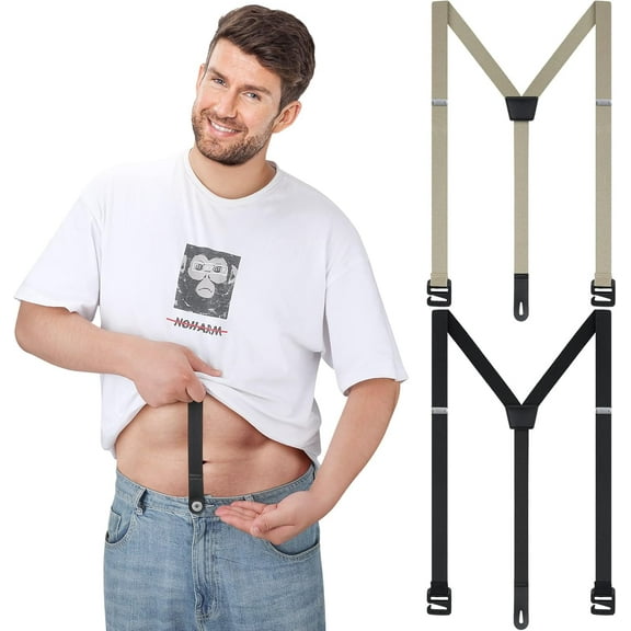 2 Pcs Hidden Suspenders for Men Under Shirt Undergarment Suspenders for Untucked Men Under Clothing