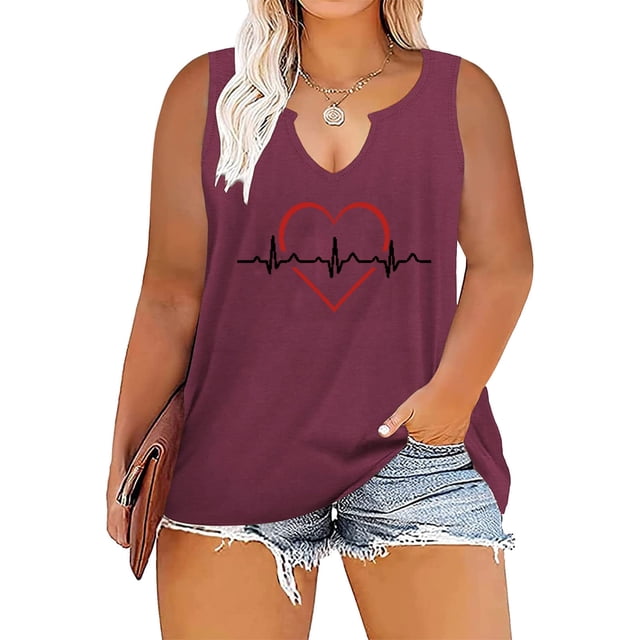 SMihono Womens Tops Womens Tank Top Women Oversize Summer Women Printed Color Dots V Neck Tank Sleeveless Tee Plus Tops Tank Tops for Women Womens Summer Tops