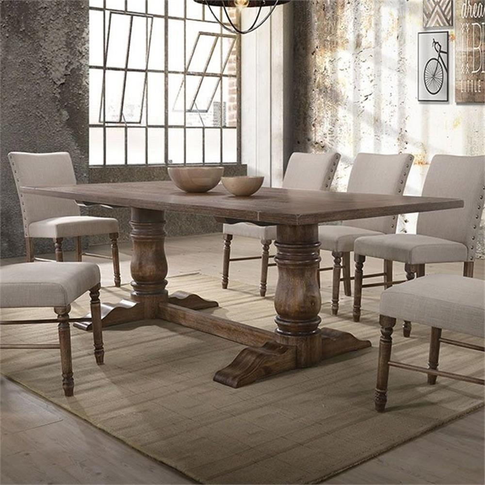 Acme Furniture Leventis Dining Table, Weathered Oak (1Set