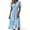 Light Blue, variant on QSAWXQZ Women's Floral Wrap Midi Dress Short Sleeve V Neck A Line Sundress Vacation Outfit Casual for Summer L