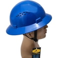 thumbnail image 4 of Noa Store Full Brim Hard Hat with HDPE Shell and Fast-Trac Suspension Work Safety Helmet, Blue, 4 of 6
