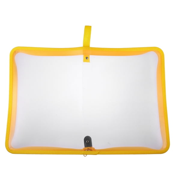 WRISTBIQUE Yellow Zipper Storage Pouch Document Organizer Easy Carry Office Supply Bag 1Pc