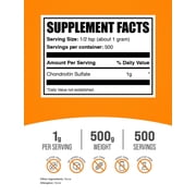BulkSupplements Chondroitin Sulfate Powder - 1g per Serving - 500 Grams (1.1 lbs) - 500 Servings
