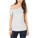 thumbnail image 1 of INC - Camiseta básica con hombros descubiertos para mujer, gris, grande, 1 of 1