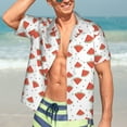 thumbnail image 5 of Lsque Hand Drawn Watermelon pattern Hawaiian Shirt for Men, Unisex Summer Beach Casual Short Sleeve Button Down Shirts-XX-Large, 5 of 9