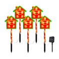 thumbnail image 2 of KOYPTL LED Christmas Ground Plug Lights with House Shaped,Solar Waterproof Pathway String Lights Outdoor for Christmas Decorations Holiday Party Backyard Sidewalk Garden Patio Cafe Ornament, 2 of 9