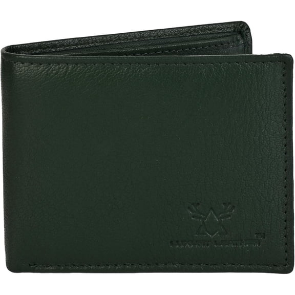 Genuine Leather RFID Blocking Wallet for Men | Slim Bifold Design with Zipper Coin Pocket, ID Window & Multiple Card Slots (Green)