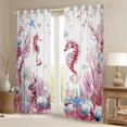 thumbnail image 2 of Feelyou Cute Seahorse Blackout Curtains Set of 2 (52x84 Each) for Teen, Kawaii Coral Starfish Window Curtains, Pink Art Watercolor Curtains and Drapes, Window Curtains Bedroom Decor, 2 of 6