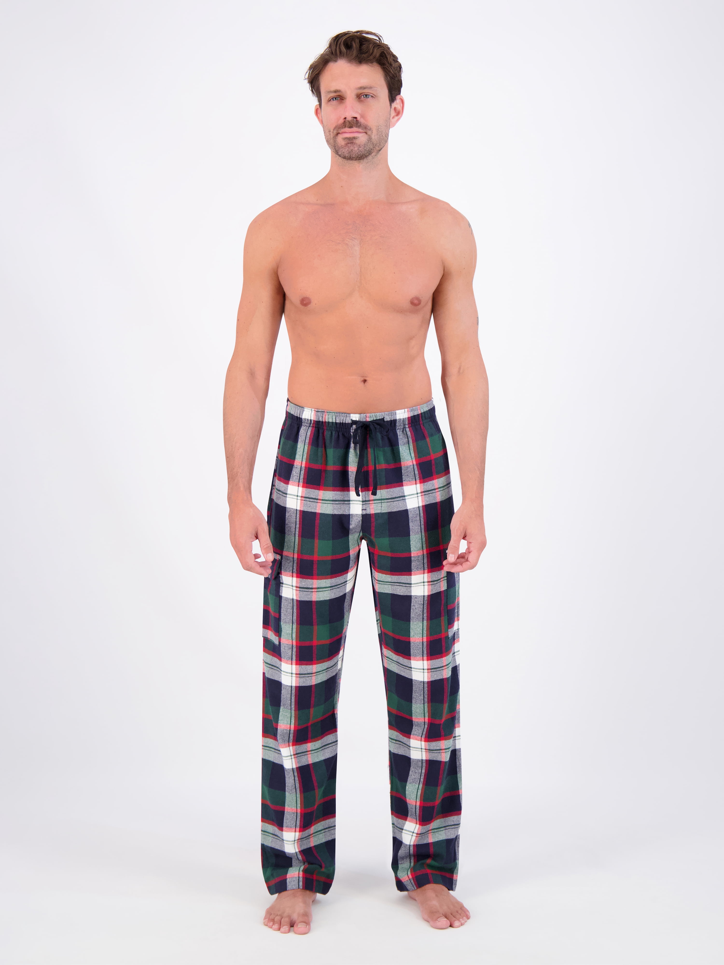 Hanes Men's Flannel Lounge Pajama Pants with Cargo Pockets, Sizes S-XL