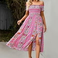 thumbnail image 2 of EQWLJWE Robes d'Été pour Femmes 2023 Mode Féminine Décontractée Printemps et Été Robe Sans Manches à Épaules Dénudées Robe à Imprimé Floral Liquidation Robes pour Femmes, 2 of 8
