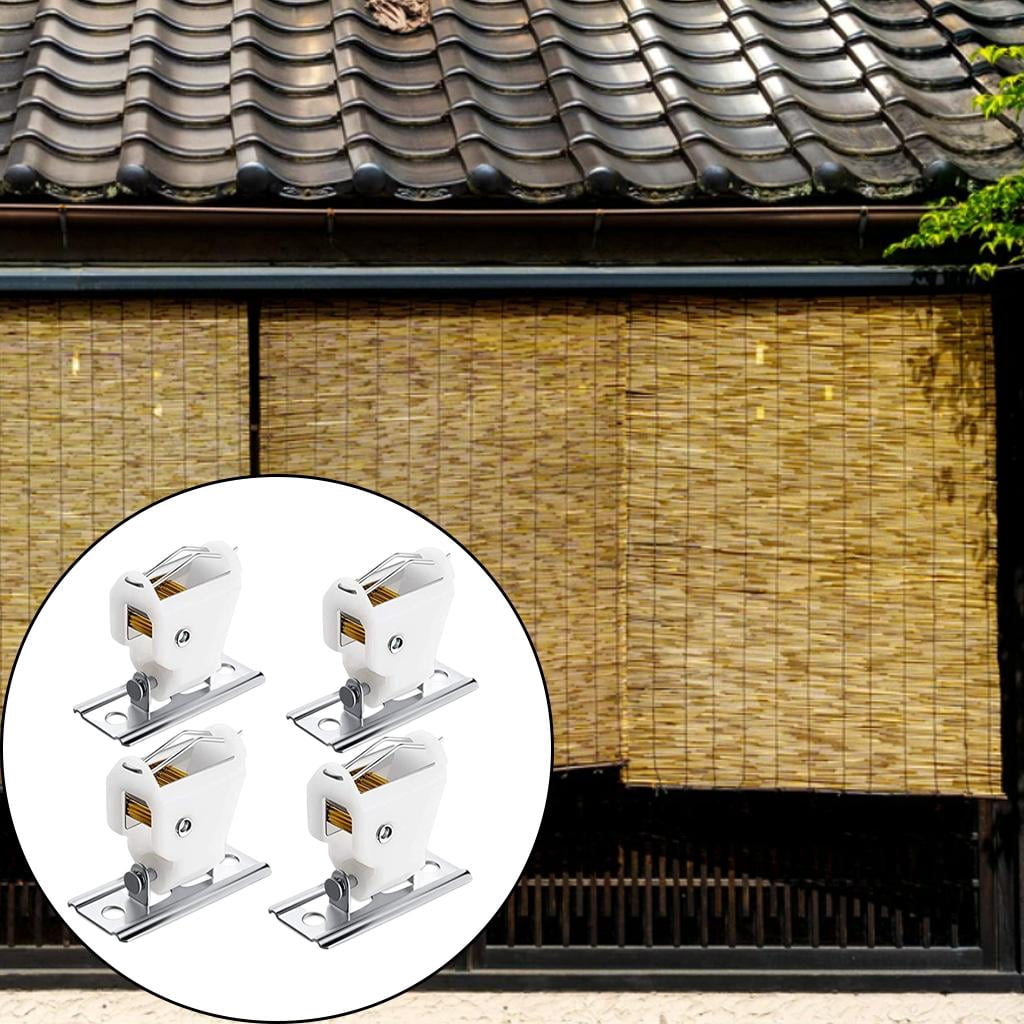 Kit Stores Romains 4 Pièces – Poulies Et Serrures En Plastique, Montage Facile, Pour Stores Tissés Ou Bois