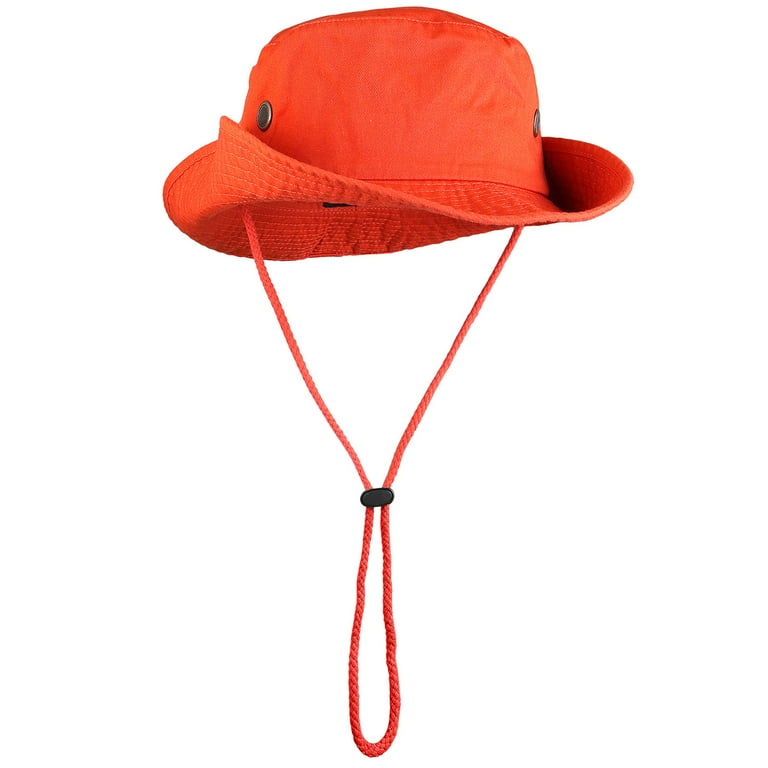 Wide Brim Hiking Fishing Safari Boonie Bucket Hats 100 Cotton UV Sun Protection For Men Women Outdoor Activities L XL Orange Walmart