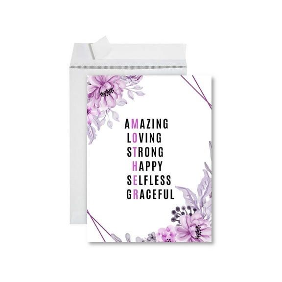 Koyal Wholesale Funny Mother's Day Jumbo Card With Envelope, Amazing Loving Strong, Set of 1