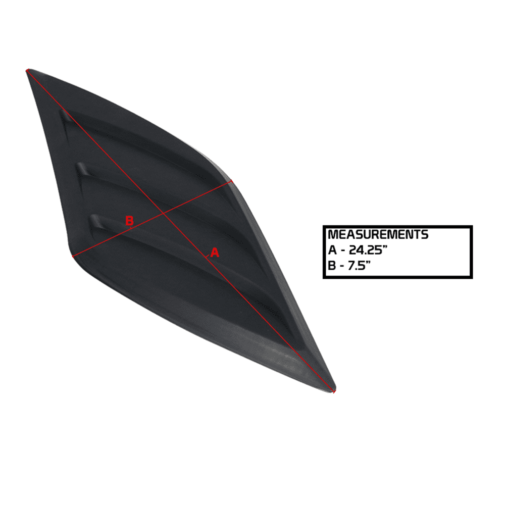 Ikon Motorsports Compatible with Universal IKON Style Air Flow Hood Vent Scoop Black ABS 2 Pieces