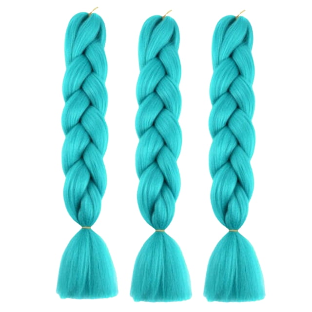 sweethay Extensiones de cabello de ganchillo estilo trenzado, peluquín reutilizable extraíble, peluca bonita, trenzas sintéticas, accesorios de Accesorio para el cabello Verde claro sweethay AP012968-04