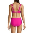 thumbnail image 3 of DKNY Women's Pink Grommet-Strap Sweetheart Neck UV Protection Adjustable Underwire Swimsuit Top M, 3 of 3
